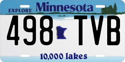 MN license plate 498TVB