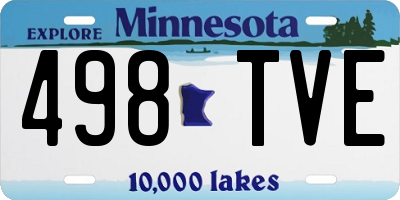 MN license plate 498TVE