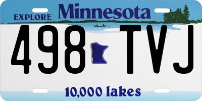 MN license plate 498TVJ