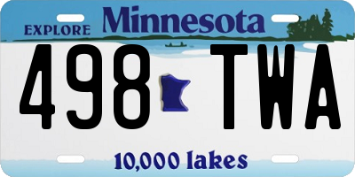 MN license plate 498TWA