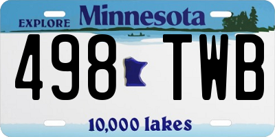 MN license plate 498TWB