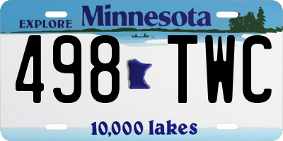 MN license plate 498TWC