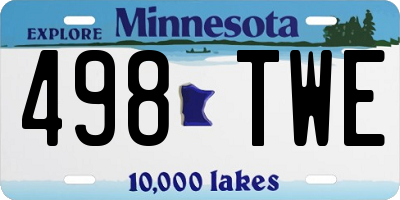 MN license plate 498TWE