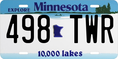 MN license plate 498TWR