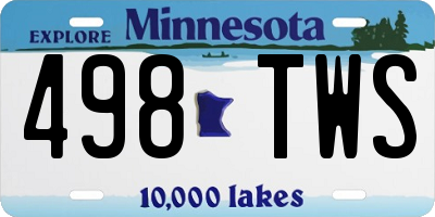 MN license plate 498TWS