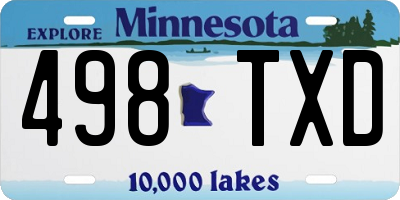 MN license plate 498TXD