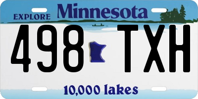 MN license plate 498TXH