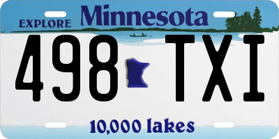 MN license plate 498TXI