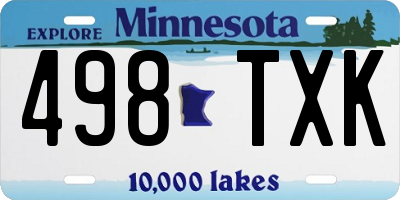 MN license plate 498TXK