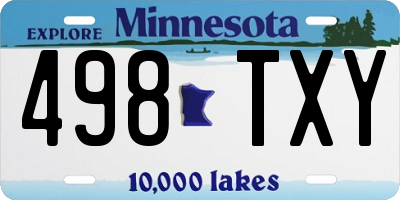 MN license plate 498TXY