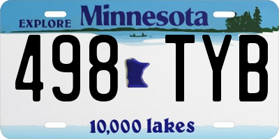 MN license plate 498TYB