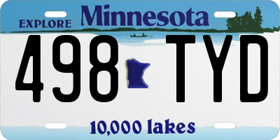 MN license plate 498TYD