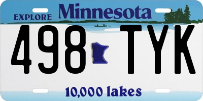 MN license plate 498TYK