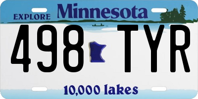 MN license plate 498TYR
