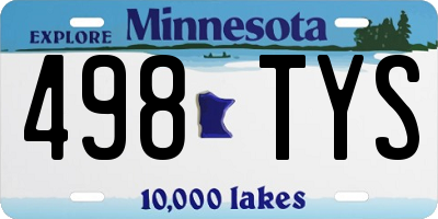 MN license plate 498TYS