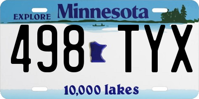 MN license plate 498TYX