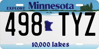 MN license plate 498TYZ