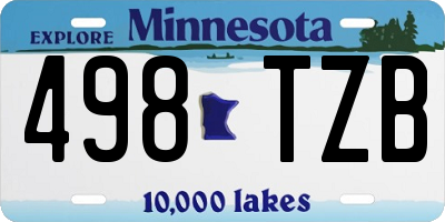 MN license plate 498TZB