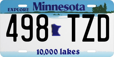 MN license plate 498TZD
