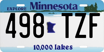 MN license plate 498TZF