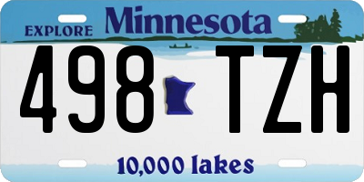 MN license plate 498TZH