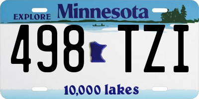 MN license plate 498TZI