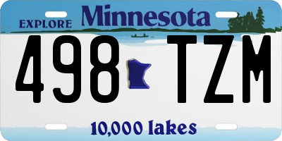 MN license plate 498TZM