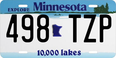 MN license plate 498TZP