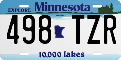 MN license plate 498TZR