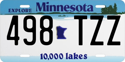 MN license plate 498TZZ