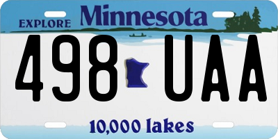 MN license plate 498UAA