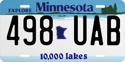 MN license plate 498UAB
