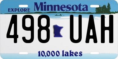 MN license plate 498UAH