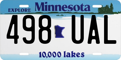 MN license plate 498UAL