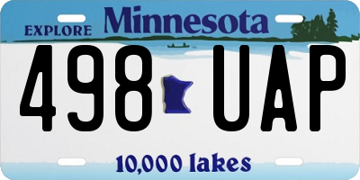 MN license plate 498UAP