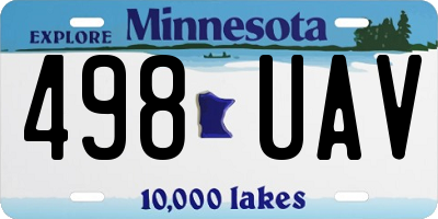MN license plate 498UAV
