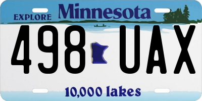 MN license plate 498UAX