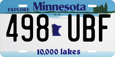 MN license plate 498UBF