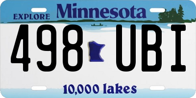 MN license plate 498UBI