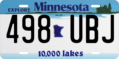 MN license plate 498UBJ