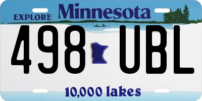 MN license plate 498UBL