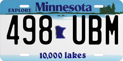 MN license plate 498UBM
