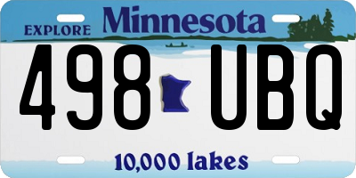 MN license plate 498UBQ