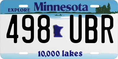 MN license plate 498UBR