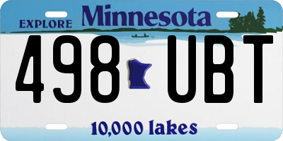 MN license plate 498UBT