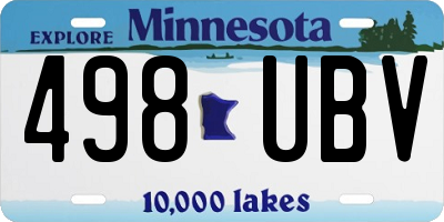 MN license plate 498UBV