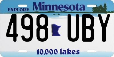 MN license plate 498UBY