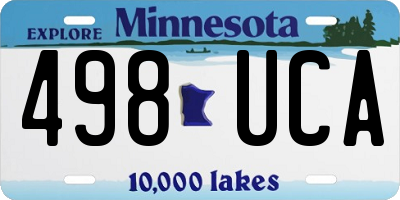 MN license plate 498UCA