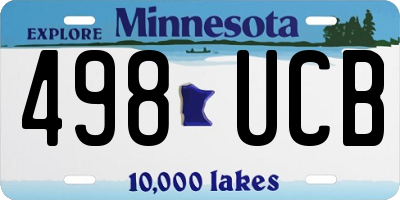 MN license plate 498UCB