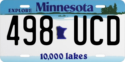 MN license plate 498UCD